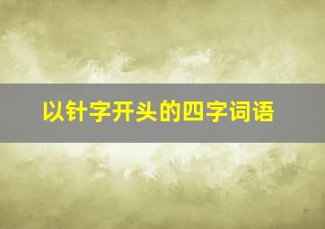 以针字开头的四字词语