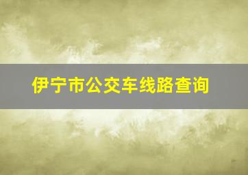 伊宁市公交车线路查询