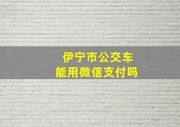 伊宁市公交车能用微信支付吗