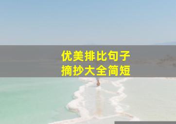 优美排比句子摘抄大全简短