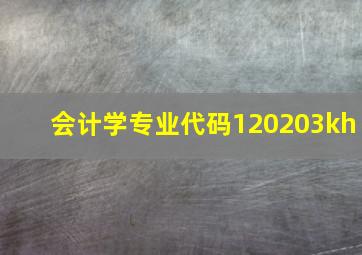 会计学专业代码120203kh