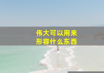 伟大可以用来形容什么东西