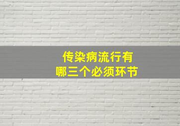 传染病流行有哪三个必须环节