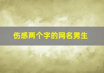 伤感两个字的网名男生