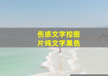 伤感文字控图片纯文字黑色