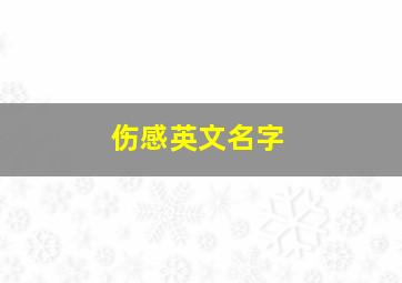 伤感英文名字