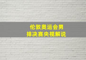 伦敦奥运会男排决赛央视解说