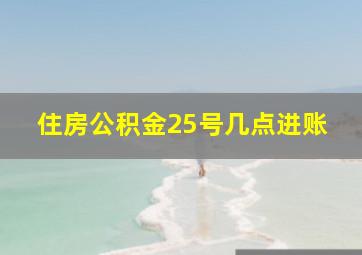 住房公积金25号几点进账