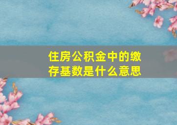 住房公积金中的缴存基数是什么意思