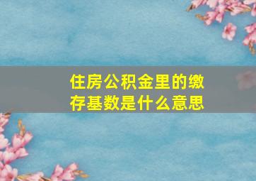 住房公积金里的缴存基数是什么意思