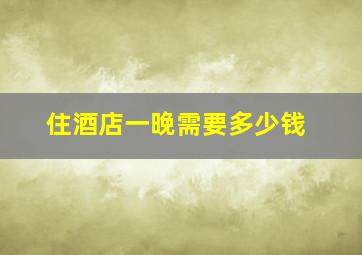 住酒店一晚需要多少钱