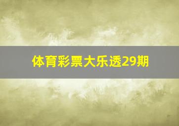 体育彩票大乐透29期