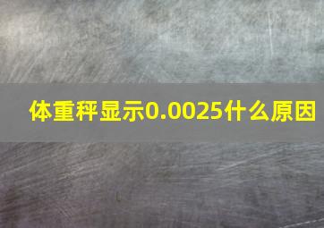 体重秤显示0.0025什么原因