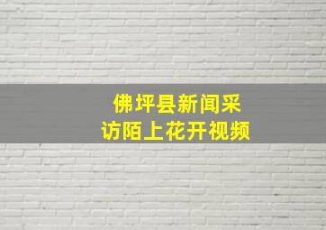 佛坪县新闻采访陌上花开视频