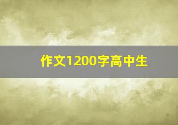 作文1200字高中生