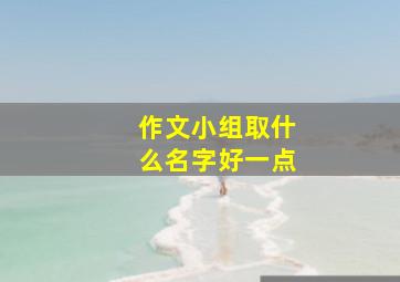 作文小组取什么名字好一点