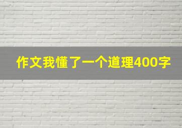 作文我懂了一个道理400字