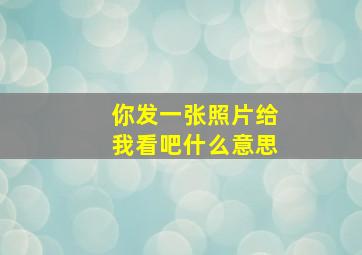 你发一张照片给我看吧什么意思