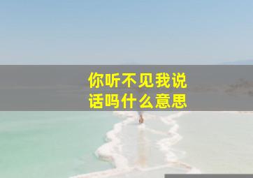 你听不见我说话吗什么意思