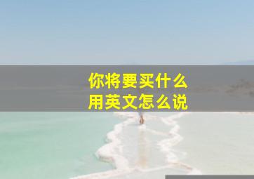 你将要买什么用英文怎么说