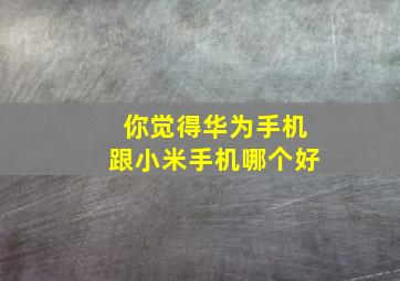 你觉得华为手机跟小米手机哪个好