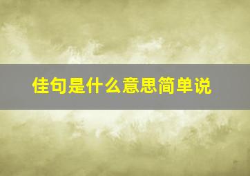 佳句是什么意思简单说