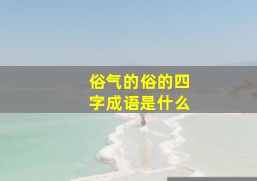 俗气的俗的四字成语是什么