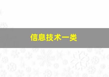 信息技术一类