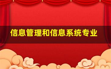 信息管理和信息系统专业