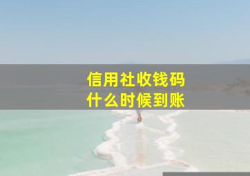 信用社收钱码什么时候到账