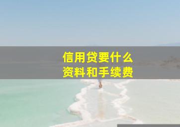 信用贷要什么资料和手续费