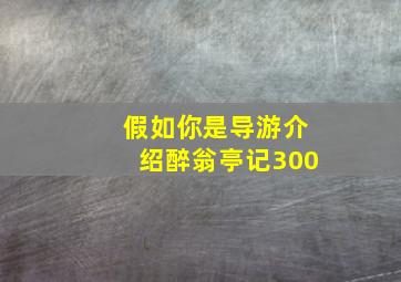 假如你是导游介绍醉翁亭记300