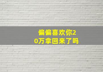 偏偏喜欢你20万拿回来了吗