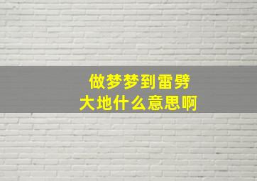 做梦梦到雷劈大地什么意思啊