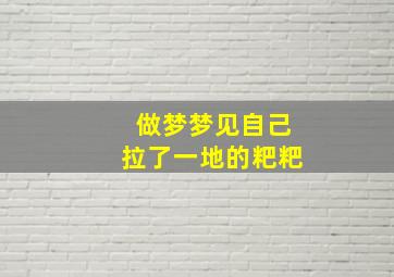 做梦梦见自己拉了一地的粑粑