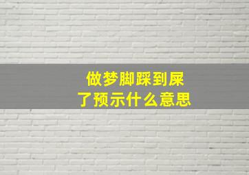 做梦脚踩到屎了预示什么意思