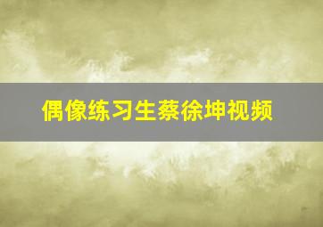 偶像练习生蔡徐坤视频