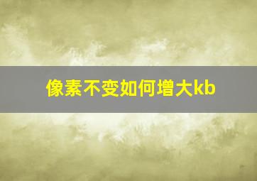 像素不变如何增大kb