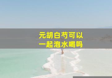 元胡白芍可以一起泡水喝吗