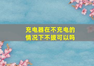 充电器在不充电的情况下不拔可以吗