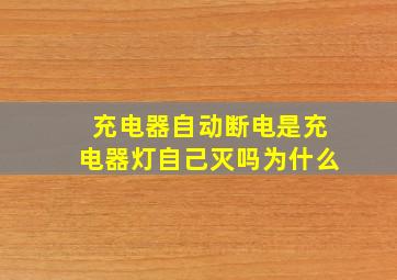 充电器自动断电是充电器灯自己灭吗为什么