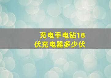 充电手电钻18伏充电器多少伏