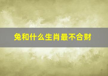 兔和什么生肖最不合财