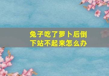 兔子吃了萝卜后倒下站不起来怎么办