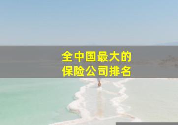 全中国最大的保险公司排名