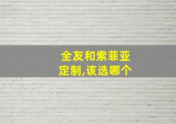 全友和索菲亚定制,该选哪个