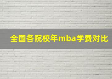 全国各院校年mba学费对比