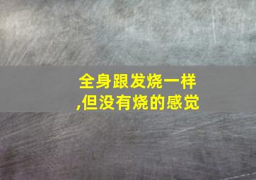 全身跟发烧一样,但没有烧的感觉