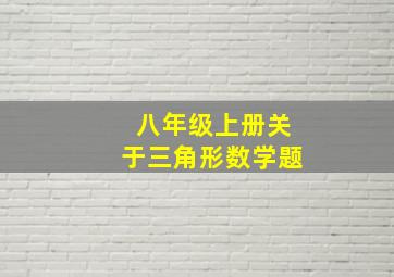 八年级上册关于三角形数学题