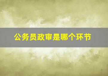 公务员政审是哪个环节